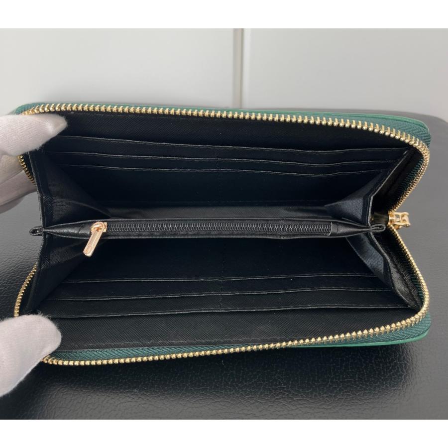 クロコダイル調 型押し長財布 グリーン 緑色 財布 レディース メンズ 
