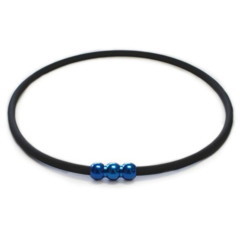 エルグ (erg) シナプスネックレスZERO 黒×青 Mサイズ 49cm 磁気治療器