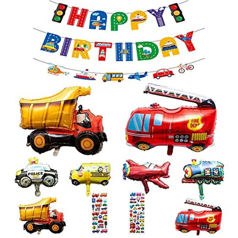 誕生日 車 飾り付け シンプル パーティー セット 大きな 3d車バルーンセット Happy Birthdayバースデーバナー 交通バナー Fourdays 通販 Yahoo ショッピング