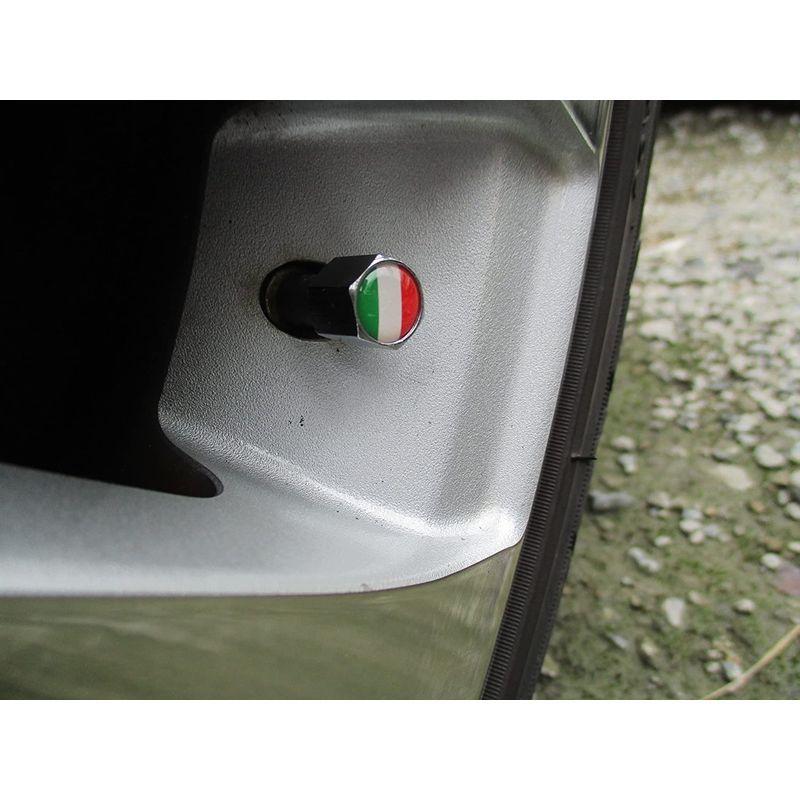 エアバルブ キャップ 1個予備 5個セット イタリア 国旗 盗難防止ネジ付き 情熱セール 5個セット