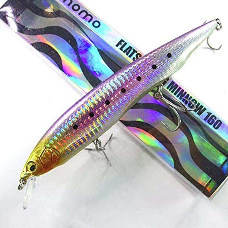 Momoルアー モモルアー シーバス ルアー フラットサイドビッグミノー 160mm スローシンキングsw仕様 クリアチャートレインボー 正規取扱店