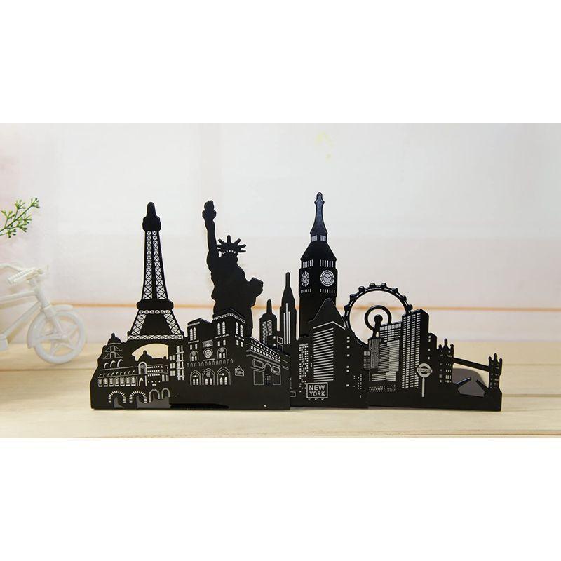 最大 オフ Positive 魅せる 海外 シティー シルエット 本立て 2個セット おしゃれ ブックスタンド スチール オリジナルロゴパッケ Teaandtwigs De