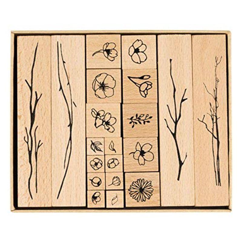 Colorbird 花 販売 木 スタンプ ゴム印 個 判子 イラスト かわいい ハンコ スタンプセット おしゃ スクラップブッキング 可愛い