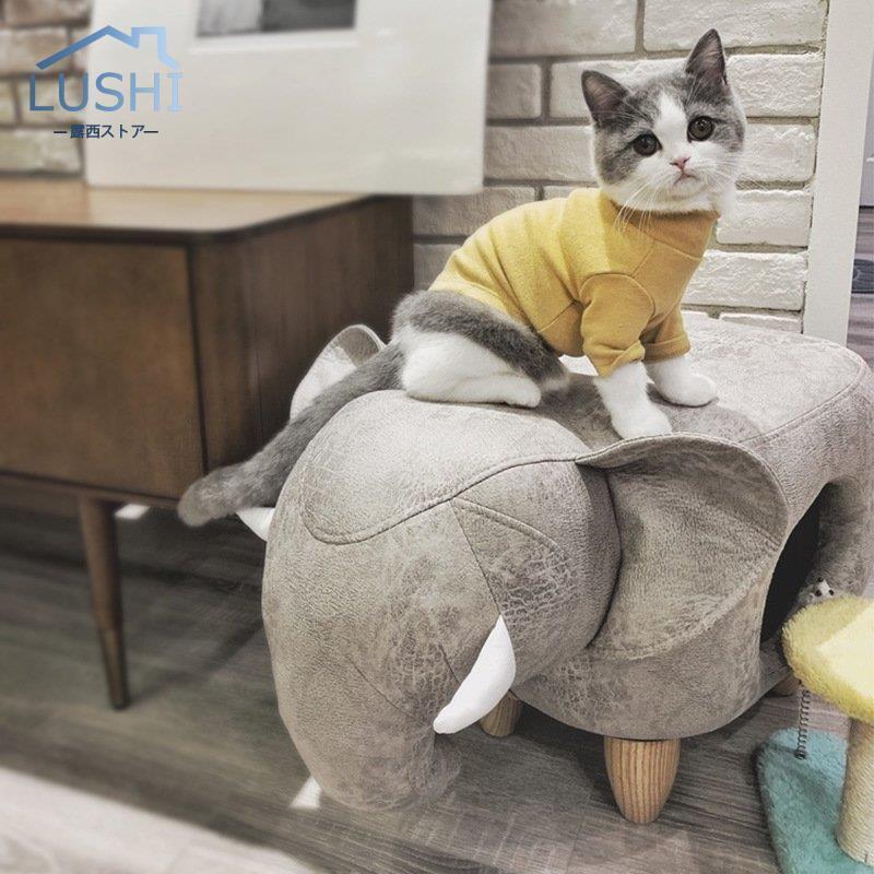 ねこ用ベッド ペットベッド キャットハウス スツール 椅子 猫用ハウス ねこグッズ ペット用品 ねこ用品 動物型 レザー調 インテリア かわいい おし cm