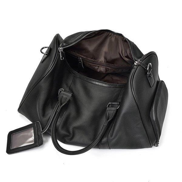 ボストンバッグ メンズ 本革 レザー トラベルバッグ ショルダーバッグ 機内持ち込み ゴルフ鞄 軽量 旅行鞄 小旅行 帰省 出張 靴ポケット付き 衣類 B4書類