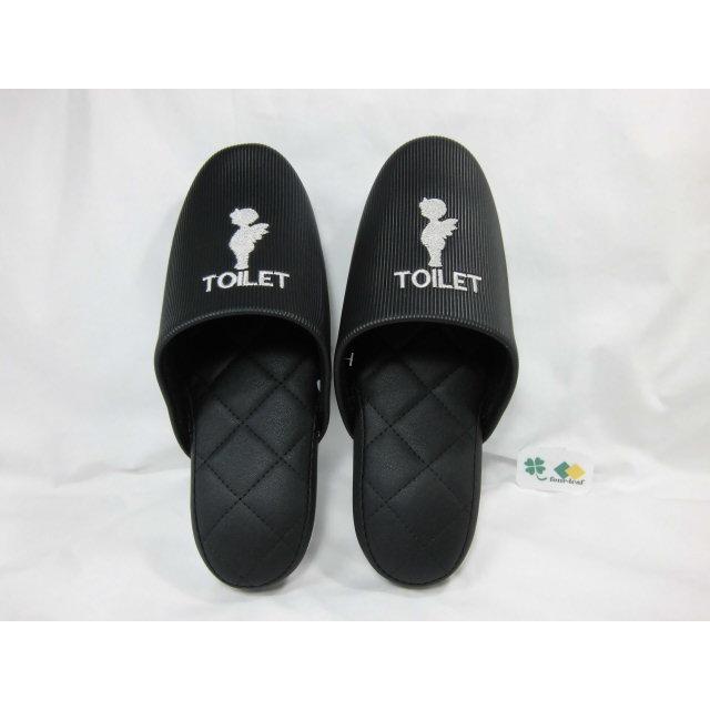 スリッパ トイレ用 ブラック ＢＫ TOILET アウトレット品 Ｂ級品 トイレスリッパ エンゼル刺繍 可愛い かわいい おしゃれ ラッピング不可 沖縄不可 |  | 04