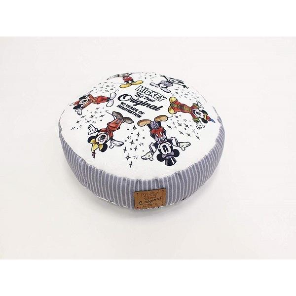 【販売終了】コンパクト ラウンド クッション　ミッキーマウス　約30ｃｍ丸　９０周年記念デザイン　送料無料　沖縄不可　ディズニー　キャラクター　 | Disney | 01