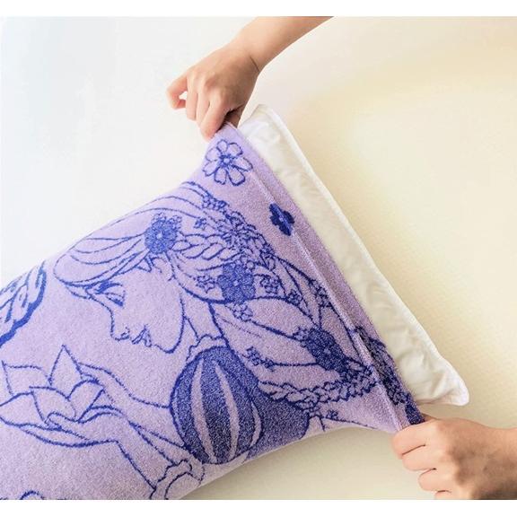 ラプンツェル 枕カバー タオル地 のびのび 約32ｘ52ｃｍ 抗菌防臭加工 ポスト投函 送料無料 筒状 筒型 ディズニー キャラクター のびのび枕カバー モリシタ | Disney | 01