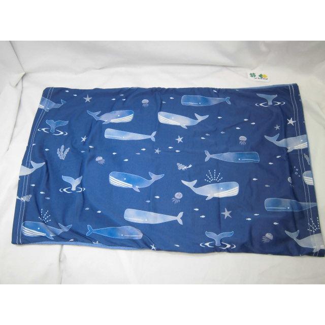 【販売終了】枕カバー クジラ 柄  冷感 ＆ パイルのびのび枕カバー 筒型 約36ｘ57ｃｍ 抗菌防臭加工 ポスト投函便 筒状 ひんやり クール 冷感   日本全国配達 |  | 02