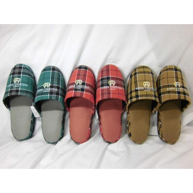 スリッパ 単品販売 チェック柄 秋冬春物 Anna Cristina Firenze 前閉じ 自宅用 来客用 おしゃれ ブランド スリッパ 室内履き ルームシューズ 46 1 352 00 家具インテリアのフォーリーフ 通販 Yahoo ショッピング