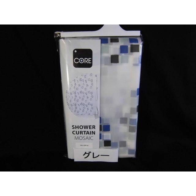 【販売終了】シャワーカーテン　モザイク柄　グレー　幅150ｘ長さ200ｃｍ　アウトレット品　（沖縄不可）　浴室カーテン 　お風呂　ユニットバス用カーテン　 |  | 01