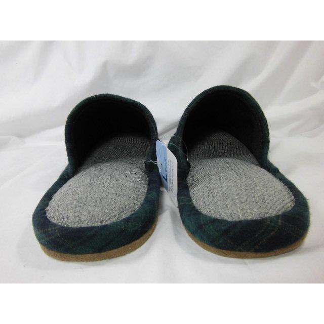 スリッパ　メンズ　紳士用　Ｌサイズ　ブルー チェック柄  秋 冬 用 外縫い 前閉じ 室内履き ゆったり 大きいサイズ 男性用 来客用 自宅用 沖縄不可 訳あり |  | 03