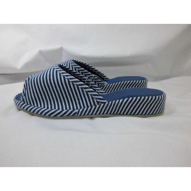 スリッパ ヒール ブルー ボーダー柄 ヒール高約３ｃｍ 室内履き かかと ヒールあり 美脚 婦人用 おしゃれ かわいい ヒールスリッパ ルームシューズ 沖縄不可 |  | 01