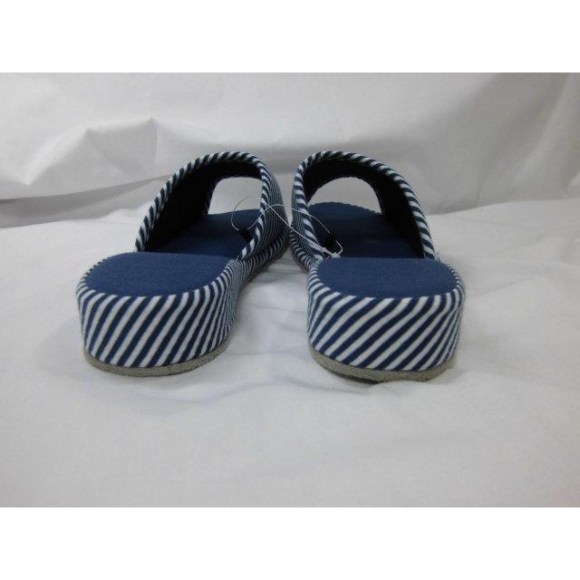 スリッパ ヒール ブルー ボーダー柄 ヒール高約３ｃｍ 室内履き かかと ヒールあり 美脚 婦人用 おしゃれ かわいい ヒールスリッパ ルームシューズ 沖縄不可 |  | 02