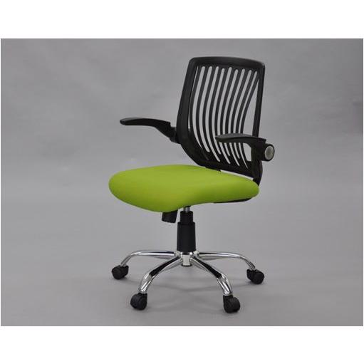 ◆【販売終了】肘付きオフィスチェア　グリーン　送料無料（沖縄・離島不可）ＯＡチェア　ワークチェア　学習椅子　書斎椅子 | 