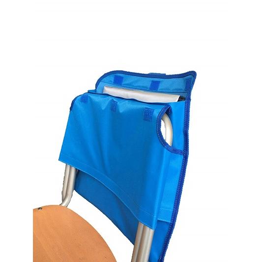 防災頭巾カバーセット アルミ加工ＥＳ防災頭巾 と 持ち手付き 防災頭巾カバー ライトブルー（明るい青）背もたれ セット カバー付き 防災頭巾 小学生 小学校 |  | 12