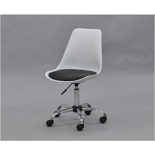 ◆【販売終了】ワークチェアー　ホワイト（座面ブラック）送料無料（沖縄・離島不可）ファッションチェア　ＯＡチェア　オフィスチェア　学習椅子　書斎椅子　 | 