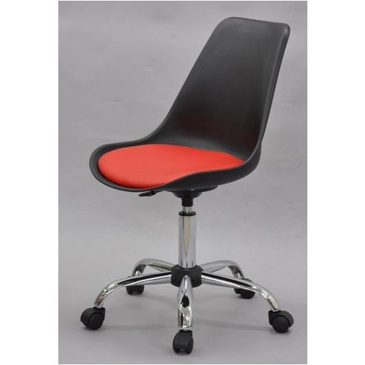 ◆【販売終了】ワークチェアブラック（座面レッド）送料無料（沖縄・離島不可）ＯＡチェア　オフィスチェア　学習椅子　書斎椅子　アウトレット | 