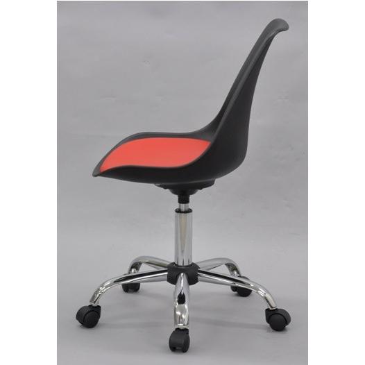 ◆【販売終了】ワークチェアブラック（座面レッド）送料無料（沖縄・離島不可）ＯＡチェア　オフィスチェア　学習椅子　書斎椅子　アウトレット |  | 01