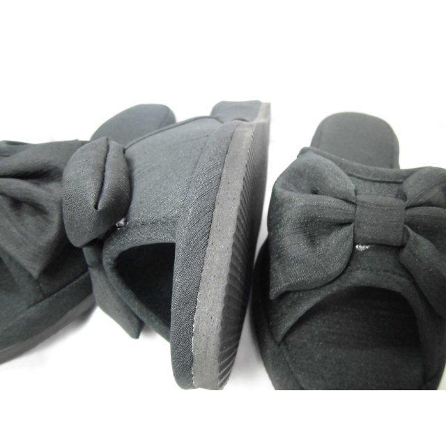 ヒール スリッパ 黒 ＢＫ リボン アウトレット品 ルームシューズ おしゃれ フォーマル 室内用 事務所用 仕事用 学校行事 かかと ヒールあり 沖縄不可 |  | 11