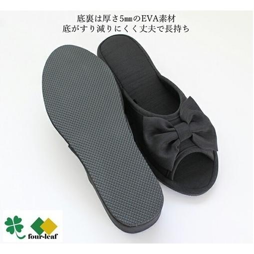 ヒール スリッパ 黒 ＢＫ リボン アウトレット品 ルームシューズ おしゃれ フォーマル 室内用 事務所用 仕事用 学校行事 かかと ヒールあり 沖縄不可 |  | 02