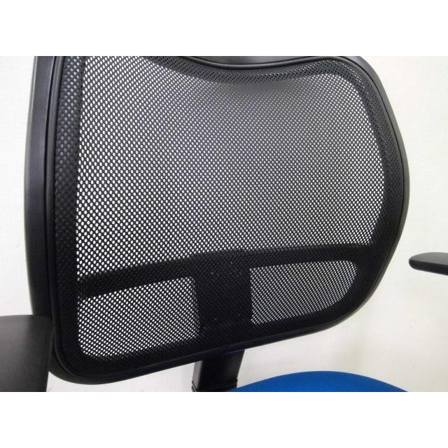 ◆【販売終了】肘付きワークチェア ブルー　背メッシュ  送料無料 （沖縄・離島不可）　ＯＡチェア　オフィスチェア　学習椅子　書斎椅子 |  | 02