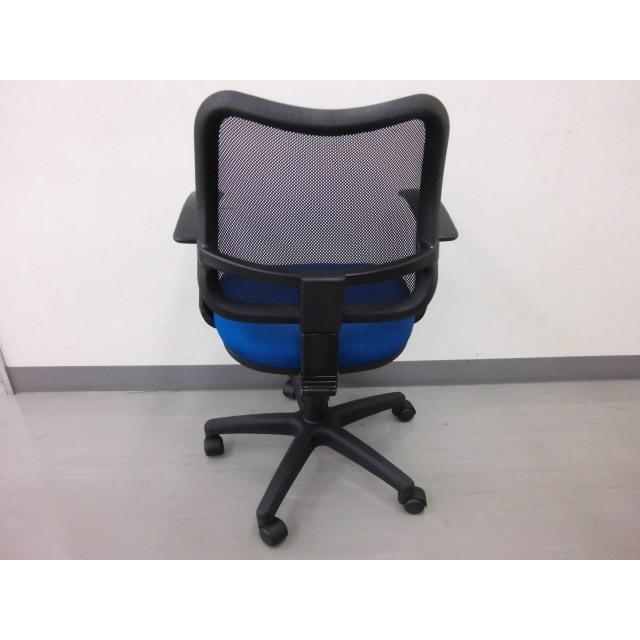 ◆【販売終了】肘付きワークチェア ブルー　背メッシュ  送料無料 （沖縄・離島不可）　ＯＡチェア　オフィスチェア　学習椅子　書斎椅子 |  | 05