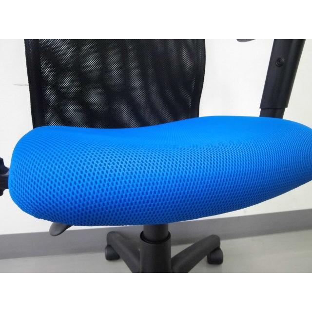 ◆【販売終了】肘付きワークチェア ブルー　背ロング  送料無料 （沖縄・離島不可）　ＯＡチェア　オフィスチェア　学習椅子　書斎椅子 |  | 01