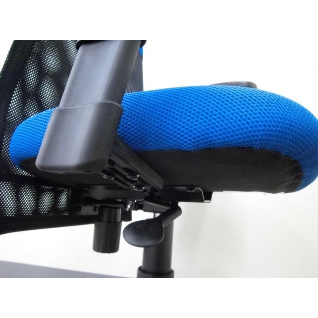 ◆【販売終了】肘付きワークチェア ブルー　背ロング  送料無料 （沖縄・離島不可）　ＯＡチェア　オフィスチェア　学習椅子　書斎椅子 |  | 02