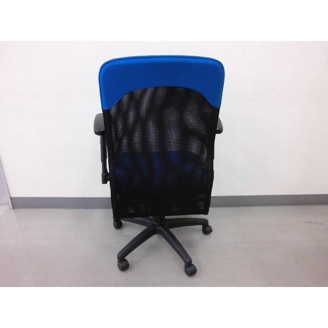 ◆【販売終了】肘付きワークチェア ブルー　背ロング  送料無料 （沖縄・離島不可）　ＯＡチェア　オフィスチェア　学習椅子　書斎椅子 |  | 05