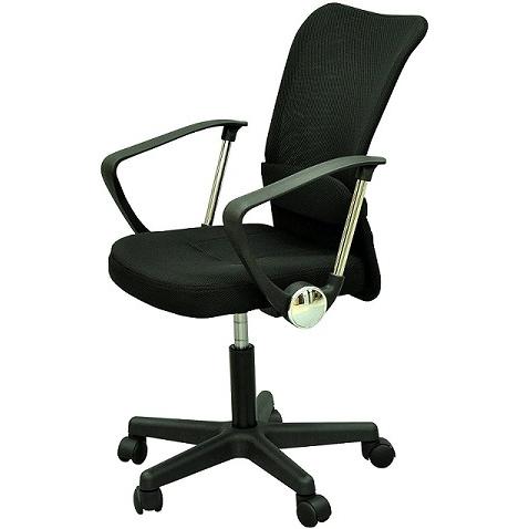 【販売終了】ワークチェア　肘付き  ブラックＢＫ GEHL-100　 代引き不可　送料無料　（沖縄・離島不可）組立式　 | 