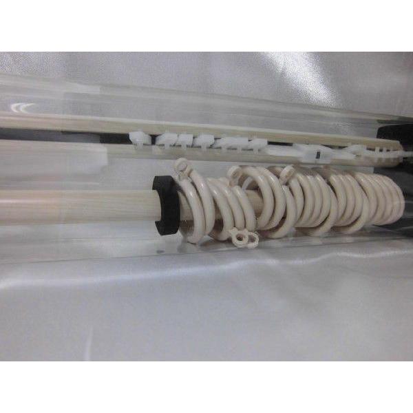 【完売】木目調伸縮　ダブル　カーテンレール　木目ホワイト ライトベーッジュ  フェスタ　2.0mＷ  （沖縄・離島不可） Ｉ7751 |  | 02