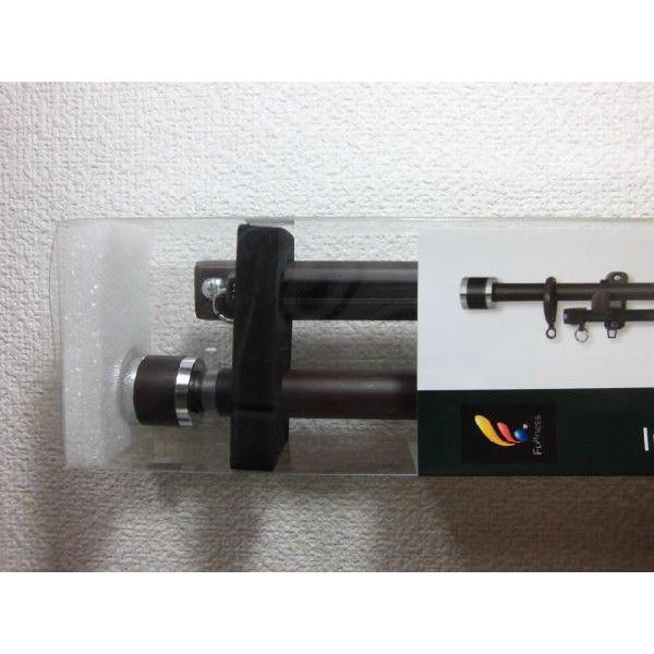 【販売終了】木目調伸縮ダブルカーテンレール（木目ブラウン）　フェスタ　3.0mＷ 送料無料（代引き不可）Ｉ7753 |  | 01