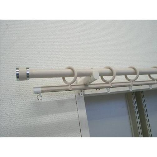 【販売終了】木目調伸縮ダブルカーテンレール 木目ホワイト（ライトベーッジュ）フェスタ　3.0mＷ 送料無料（代引き不可）Ｉ7754 |  | 03