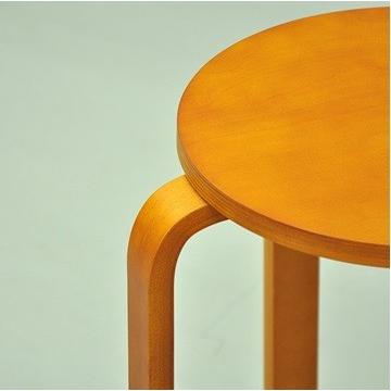 【販売終了】丸椅子　木製　完成品　６脚セット　ブラウン色　代引き不可　LFMI-002brx6 スツール　いす　イス　椅子　診察用 クリニック 食堂待ち用 | エイ・アイ・エス | 02