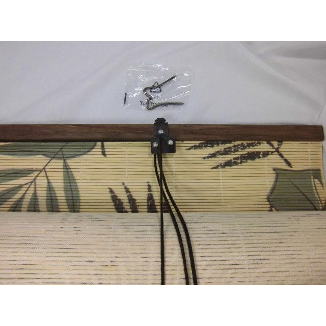 【販売終了】竹ロールスクリーン  シダ　モンステラ 柄 約 88ｃｍ×180ｃｍ  ロールアップ　 間仕切り 目隠し 簾 すだれ 日除け 　バンブー　bamboo　　 |  | 07