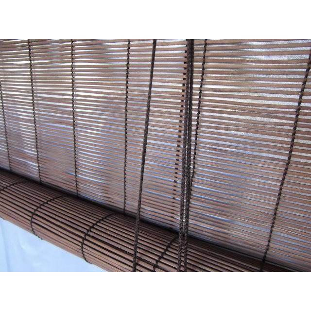 【販売終了】竹　ロールスクリーン  無地ブラウン　約 88ｃｍ×135 ｃｍ Ｍ7606　室内用　 ロールアップ　 間仕切り 目隠し 簾 すだれ 日除け |  | 04