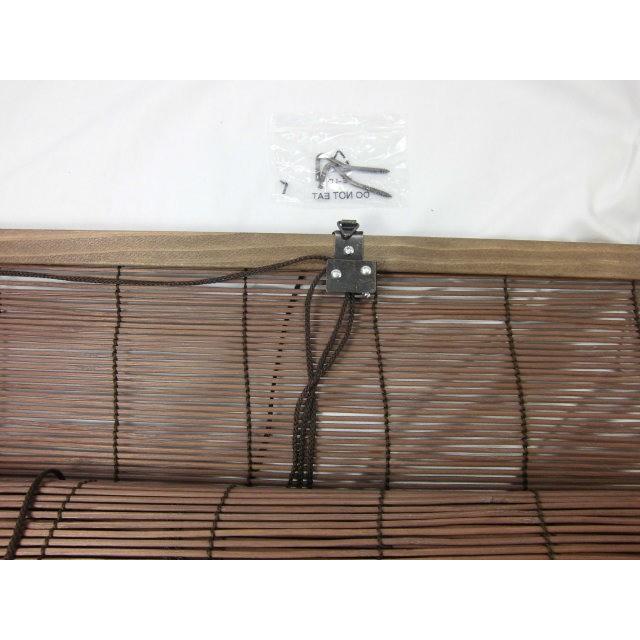 【販売終了】竹　ロールスクリーン  無地ブラウン　約 88ｃｍ×135 ｃｍ Ｍ7606　室内用　 ロールアップ　 間仕切り 目隠し 簾 すだれ 日除け |  | 07