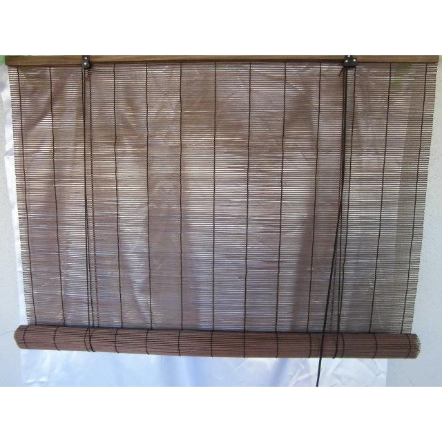 【販売終了】竹　ロールスクリーン  無地ブラウン　約 88ｃｍ×180 ｃｍ Ｍ7607　室内用　 ロールアップ　 間仕切り 目隠し 簾 すだれ 日除け |  | 03