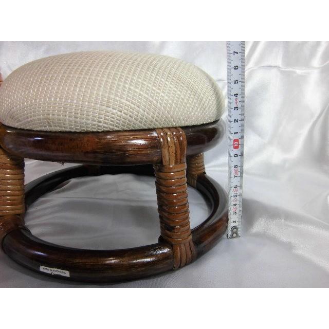 ◆【販売終了】丸ミニスツール　籐家具　（座面クッション）　正座椅子　ラタン家具 |  | 03