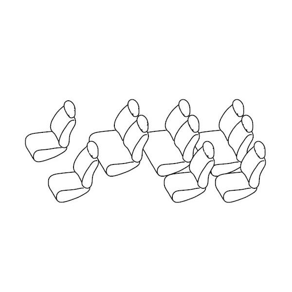 PVC レザー シートカバー ハイエースワゴン 200系  H16/8〜H24/5 10人乗り用 ブラック パンチング フルセット 内装 本革調 レザー仕様 |  | 02
