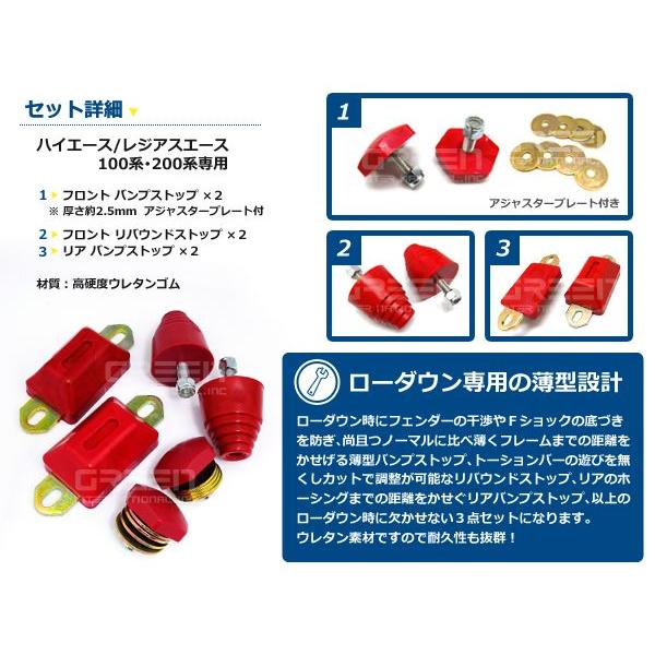100系/200系ハイエースバンプリバウンドストップ 前後セット |  | 01