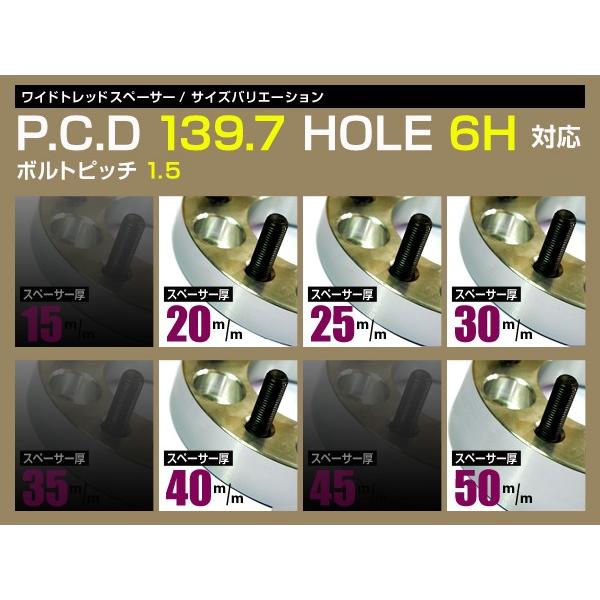 送料無料 ワイドトレッドスペーサー 6H 6穴 PCD139.7 20mm M12-P1.5 2枚 スペーサー ツライチに ワイトレ ナット |  | 03