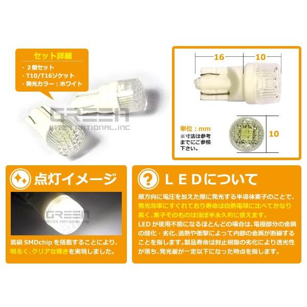 LEDバルブ T10/Ｔ16 ダイヤカットSMD 白/ホワイト  ポジション球/ライセンス球/ナンバー灯などに LED球 ウェッジ球 |  | 01