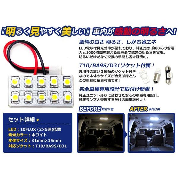 【メール便送料無料】 基盤ルームランプ 10連 SMD 2×5 31mm×15mm ホワイト/白基盤 LED 板LED プレート カーテシ ルームランプ 室内灯 |  | 01