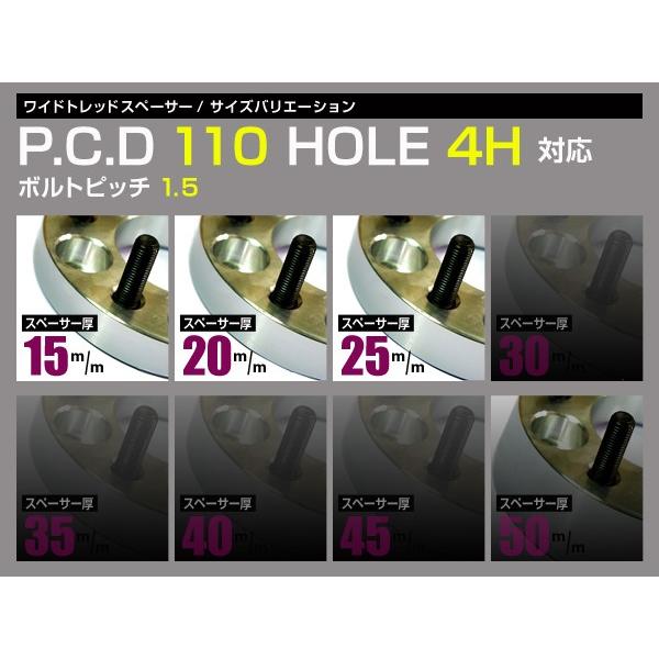 スペーサー、ワィドトレッド、４枚セット！ 送料無料 ワイドトレッドスペーサー 4H 4穴 PCD110 20mm 1.5 2枚