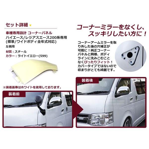 塗装済 コーナーパネル H16.8〜 ハイエース 200系 1型 2型 3型 4 塗装済 コーナーパネル H16.8〜 ハイエース 200系 1型 2型 3型 4