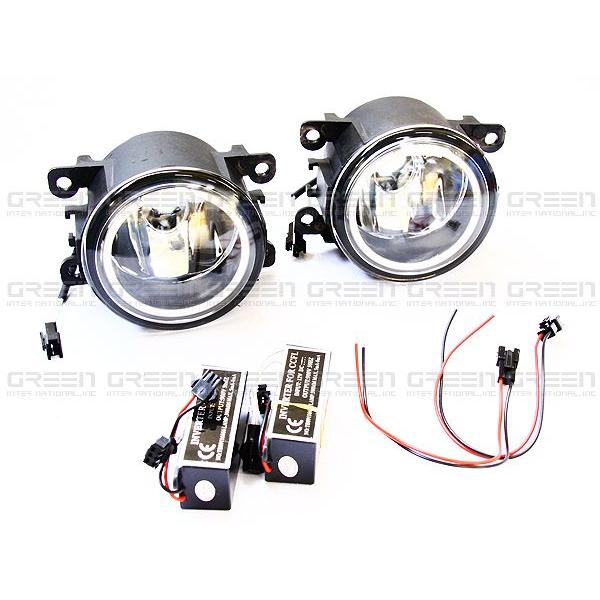 送料無料 CCFLイカリング内蔵 クリスタルガラス フォグランプ フィット3 FIT3 GK3/GK4/GK5/GK6 ホンダ純正タイプ ブルーリング 青 |  | 01