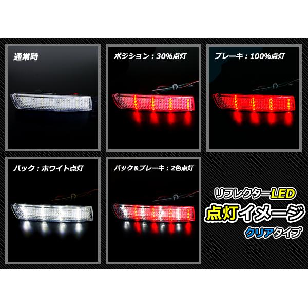 純正交換式 LEDリフレクター バモス HM1 HM2 後期 レッド＆ホワイト HM1 HM2 後期 ホンダ リア エアロ テール ブレーキ  バックランプ