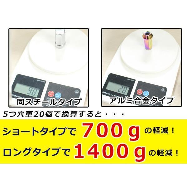 【メール便送料無料】 鍛造アルミホイールナット M14×P1.5 首下34mm 60度 10個セット メッキ クロームメッキ 日産 スバル スズキ ホイールナット アルミナット｜fourms｜03